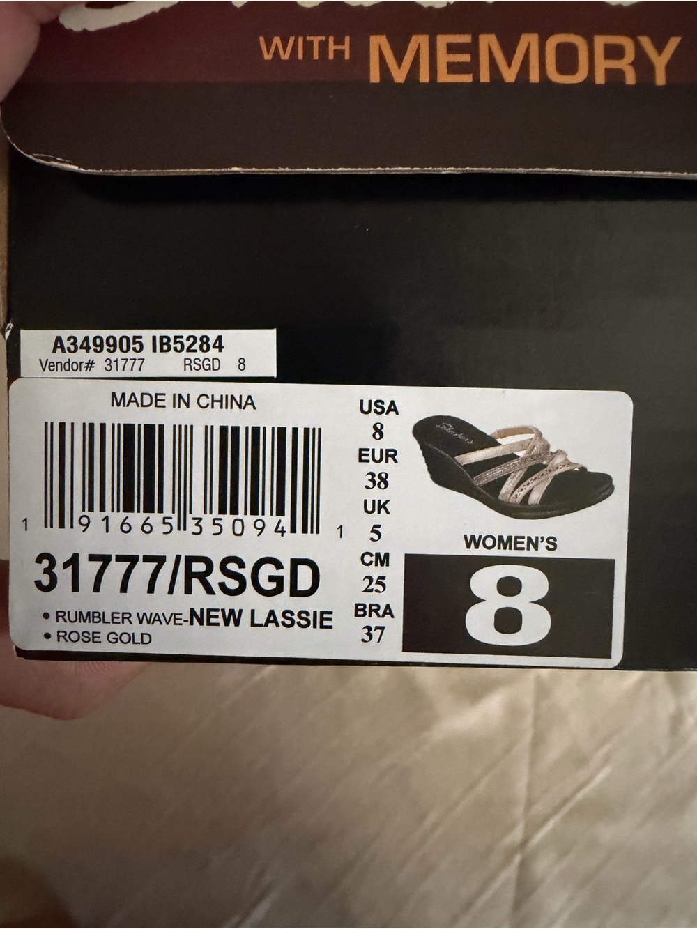 Skechers Cali Rumbler Wave - New Lassie Wedge Sandals, Rose Gold, Size 8 - Picture 3 of 11